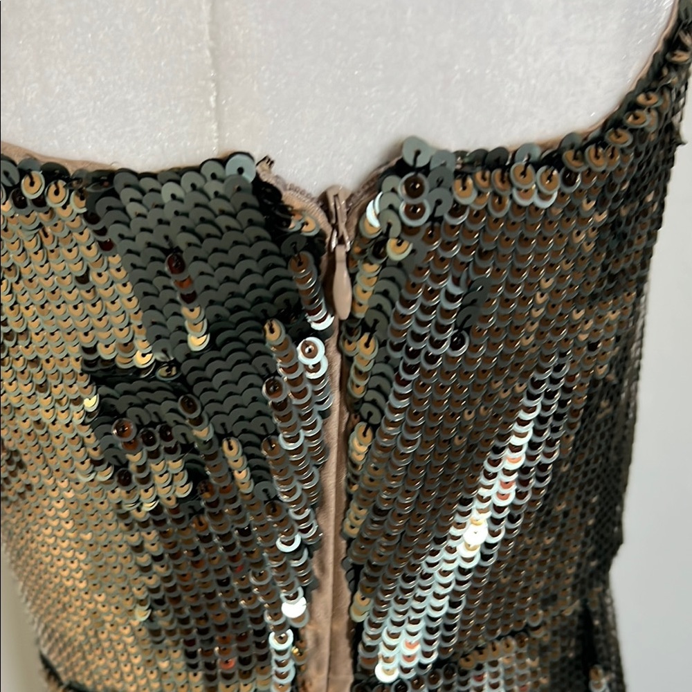 NWT Maeve from Anthropologie Gold Sequin Dress - 4 / 6 Petite - Picture 9 of 11